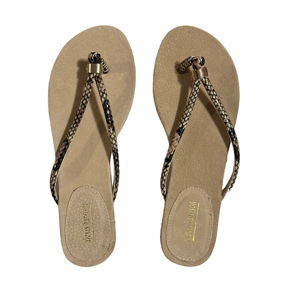 Alexis Harrison Snakeskin Print FlipFlops